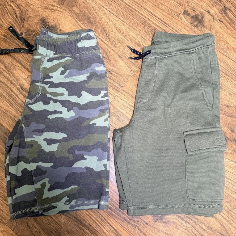 Boys Camo Shorts Lot Size 8 Green Sweat Shorts Cargo Cat And Jack Old Navy